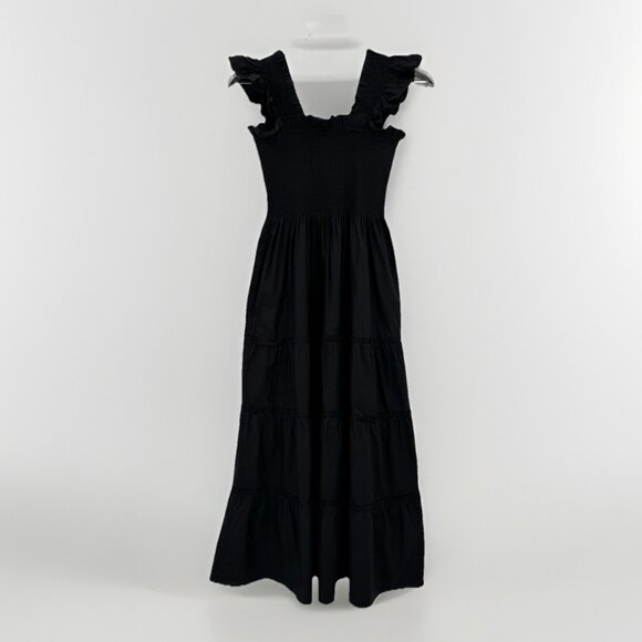 Quince Dresses & Skirts - Quince Women's Organic Cotton Smocked Midi Dress sz S Black Sleeveless PO